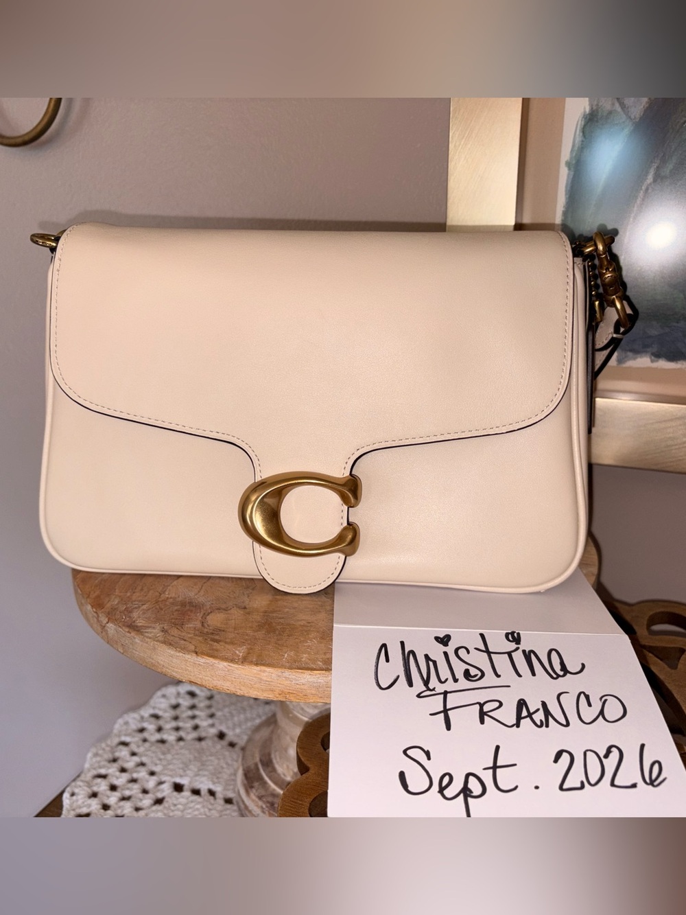 Coach Chalk Soft Tabby  Bag with brass hardware